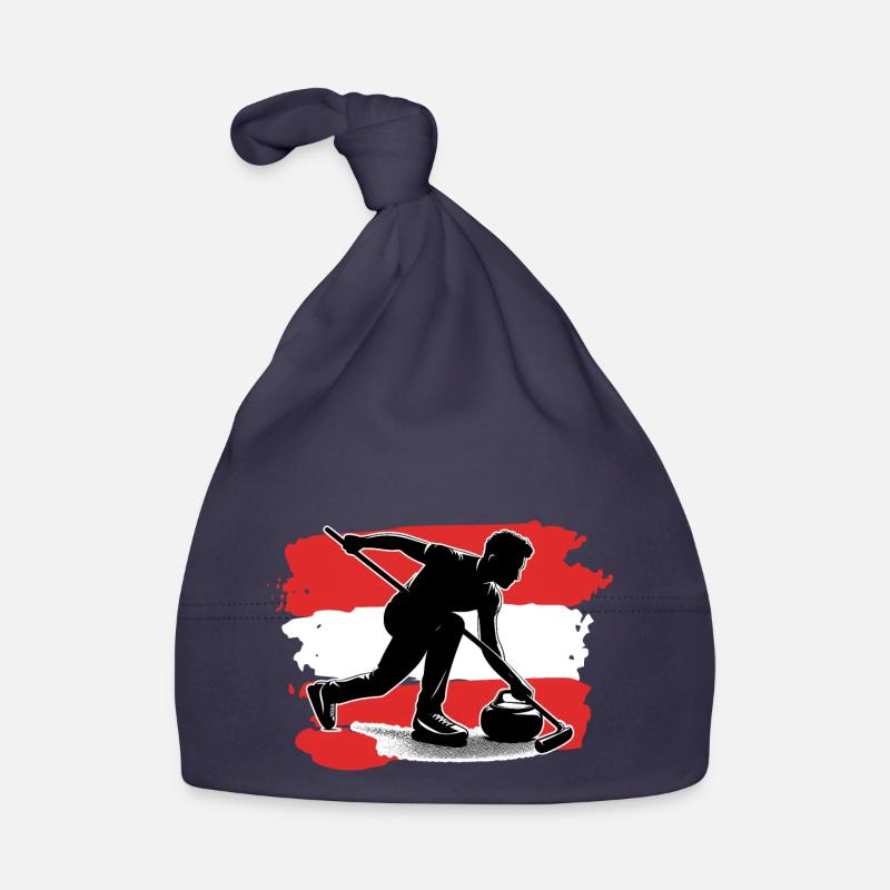 Curling avec drapeau autrichien Bonnet bio Bébé
