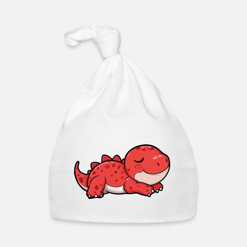 Roter Dinosaurier - hält ein Mittagsschläfchen Baby Bio-Mütze
