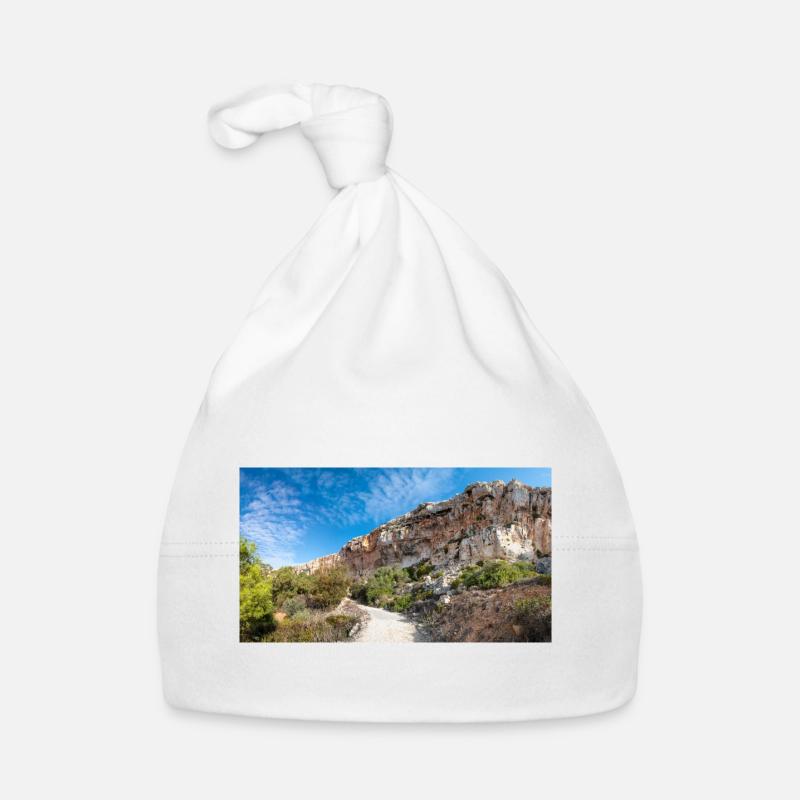 Dingli rock formation near Dingli Cliffs Malta Organic Baby Cap