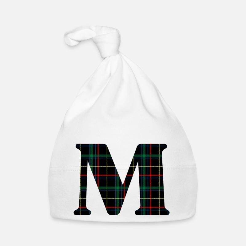 Monogramme m tartan écossais Bonnet bio Bébé