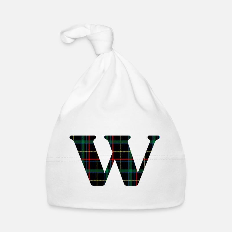 Monogram w Scottish tartan Organic Baby Cap