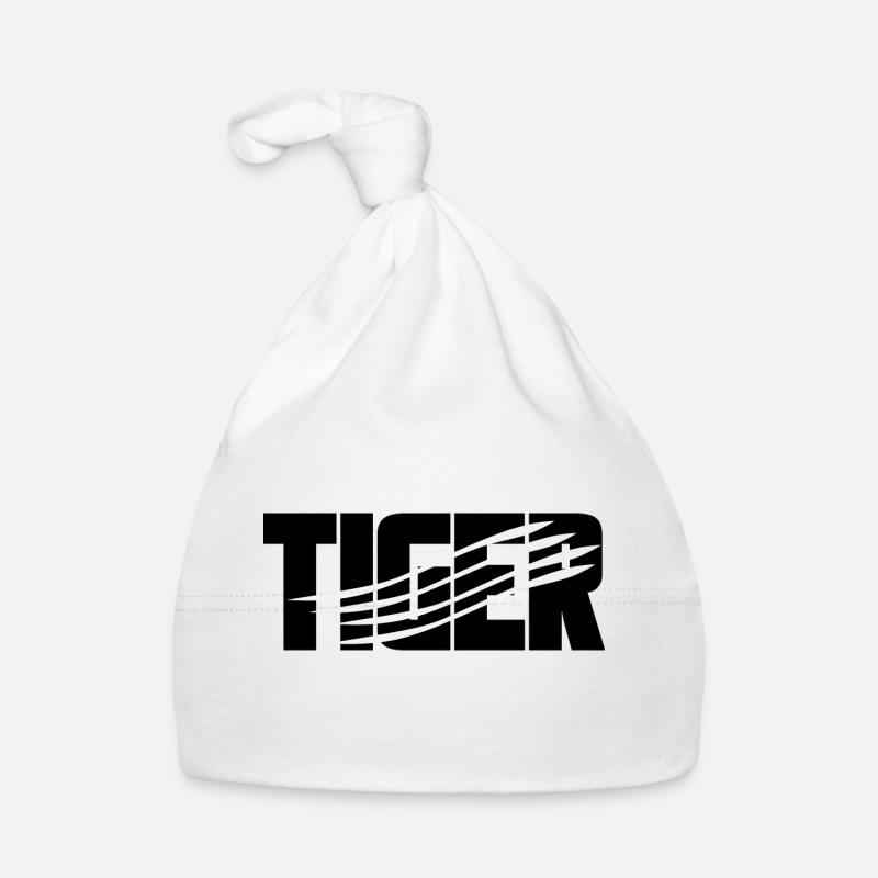 Tiger Claw Scratch Marks - Organic Baby Cap - white