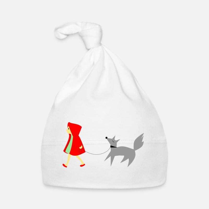 Le Petit Chaperon Rouge et le Loup - Bonnet bio Bébé - blanc