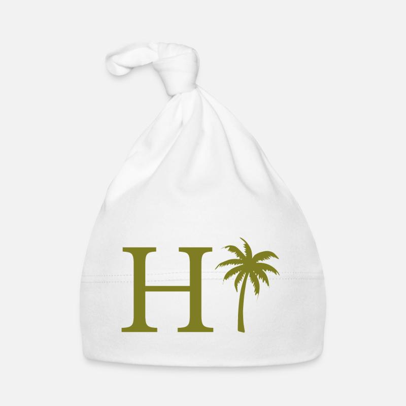 Lettre h vert Palm Bonnet bio Bébé