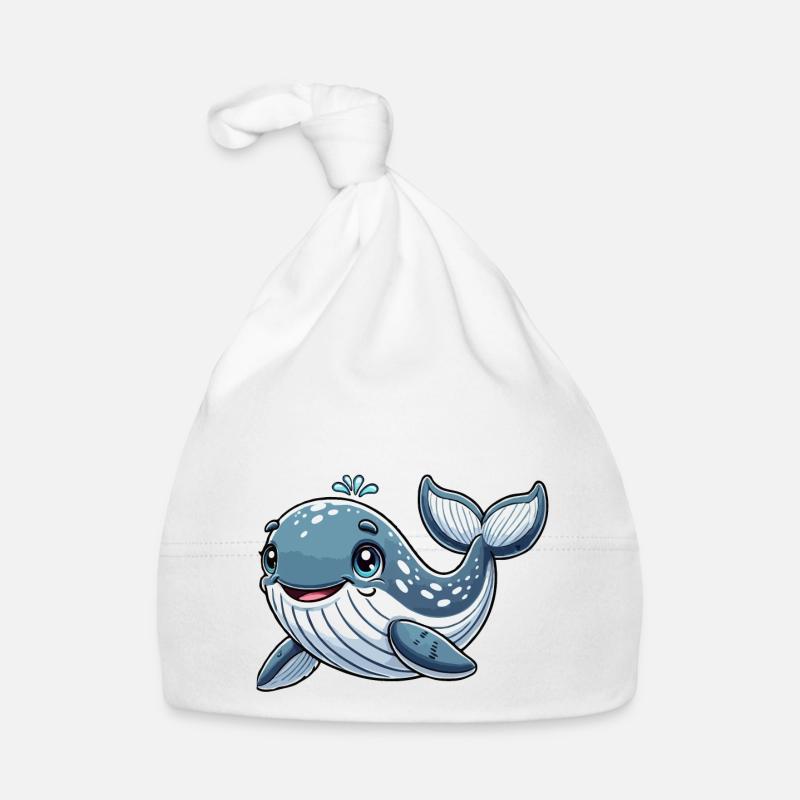 Enfant baleine - Bonnet bio Bébé - blanc