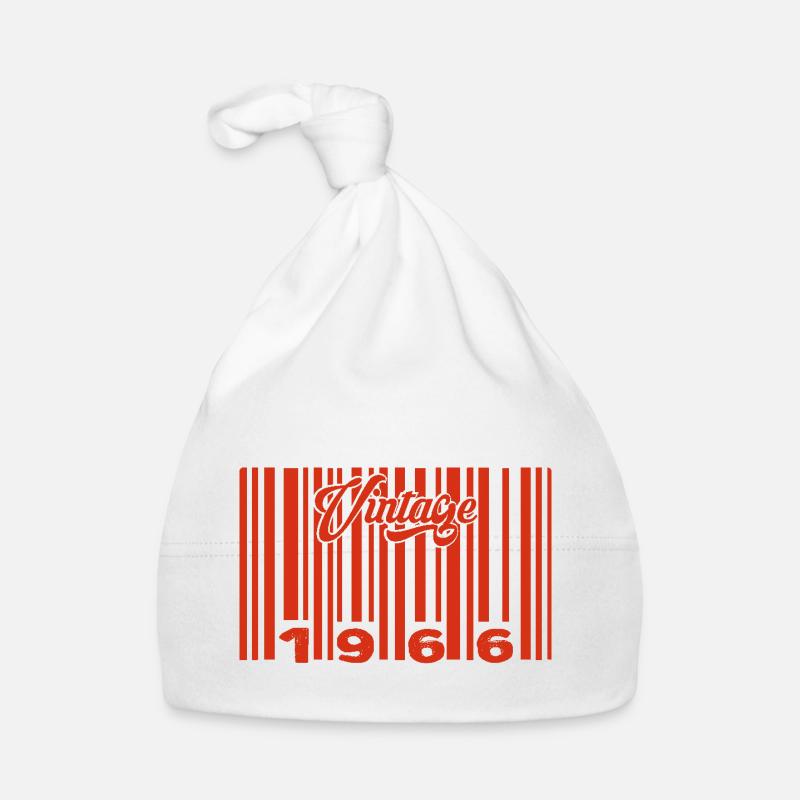 Vintage 1966 Born In 1966 59 Year Old Bar Code Anniversai Organic Baby Cap