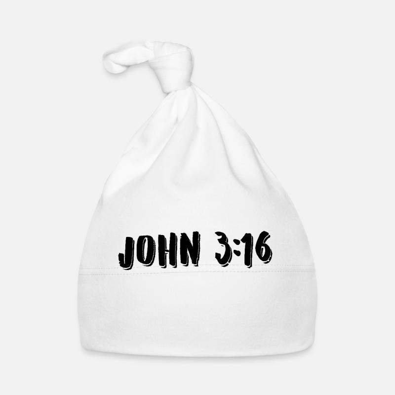 Jean 3:16 - Bonnet bio Bébé - blanc