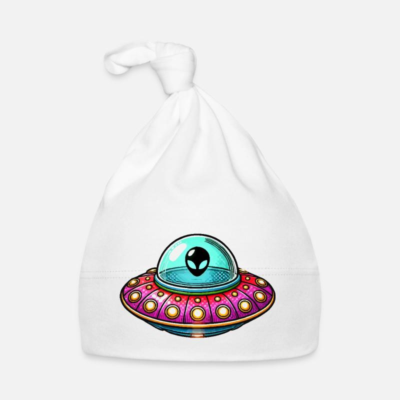 ufo comic Baby Bio-Mütze