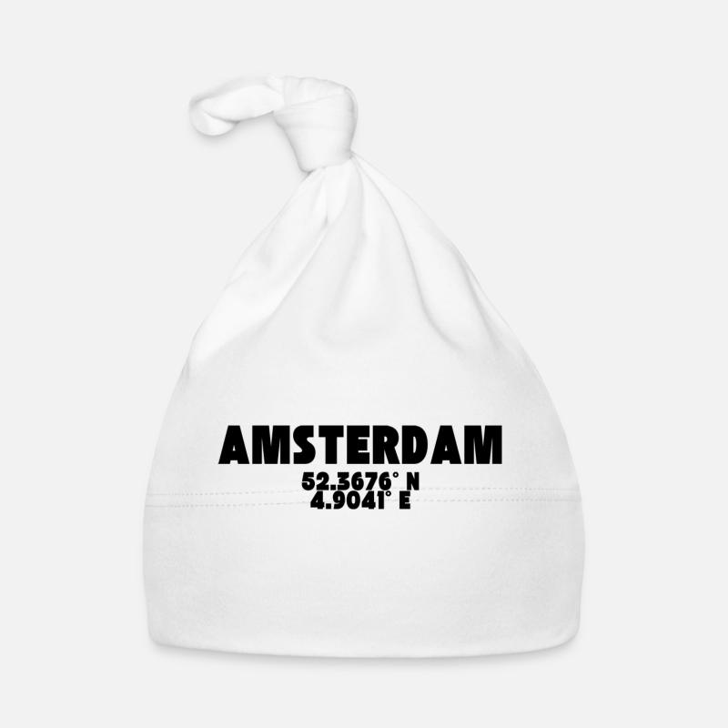 Amsterdam - Design avec coordonnées Bonnet bio Bébé