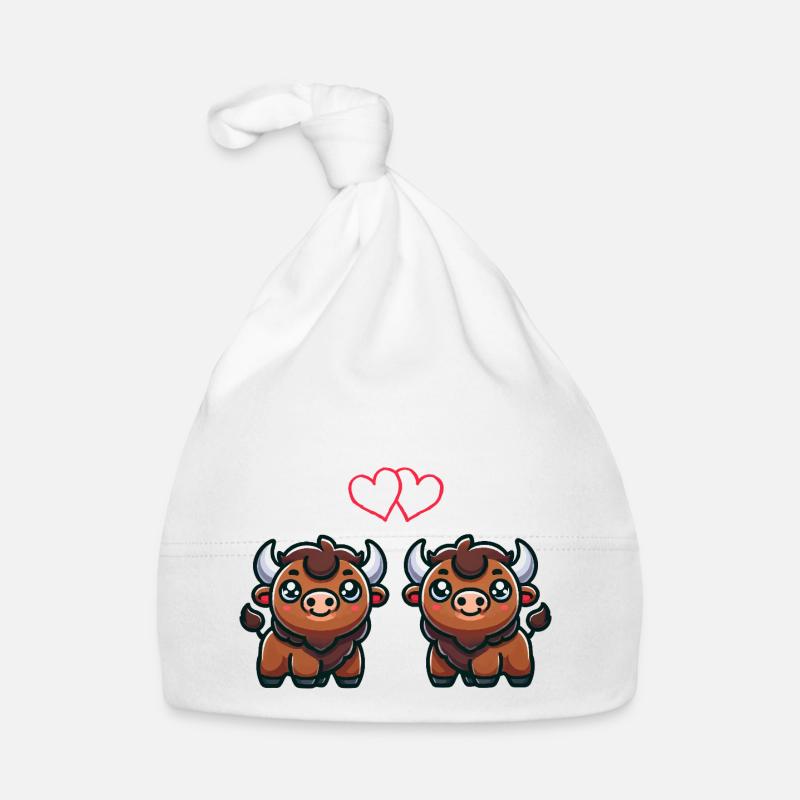 bison comic love Baby Bio-Mütze