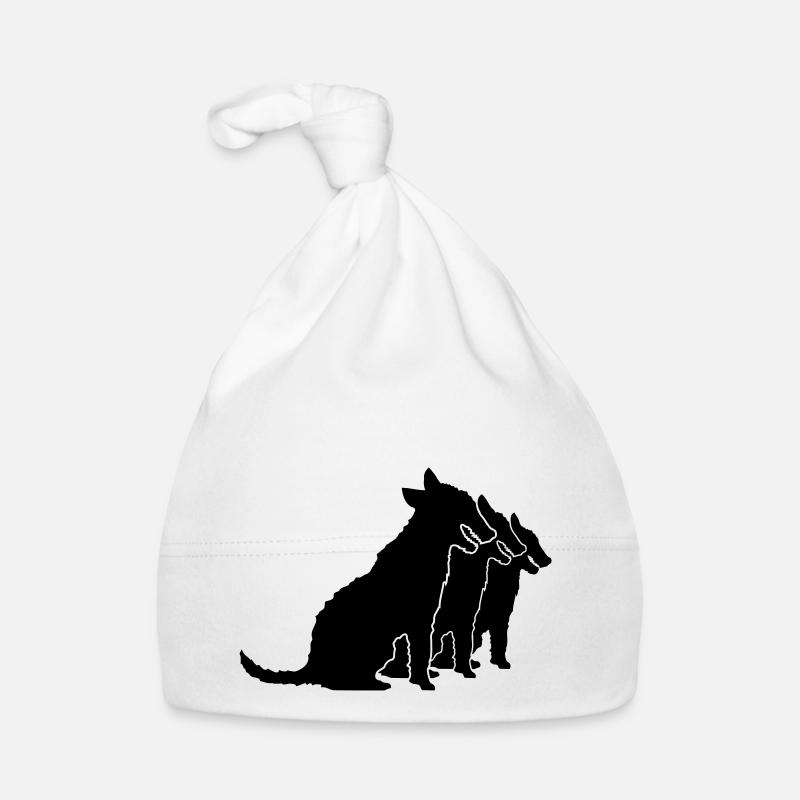 3 chiens assis équipe équipage trois amis silhouette Bonnet bio Bébé