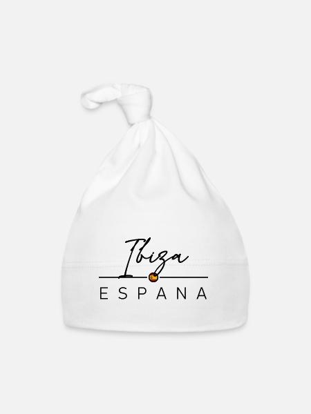 Spain - Ibiza - Spanien - Espana - Baby Bio-Mütze - Weiß - Vorne