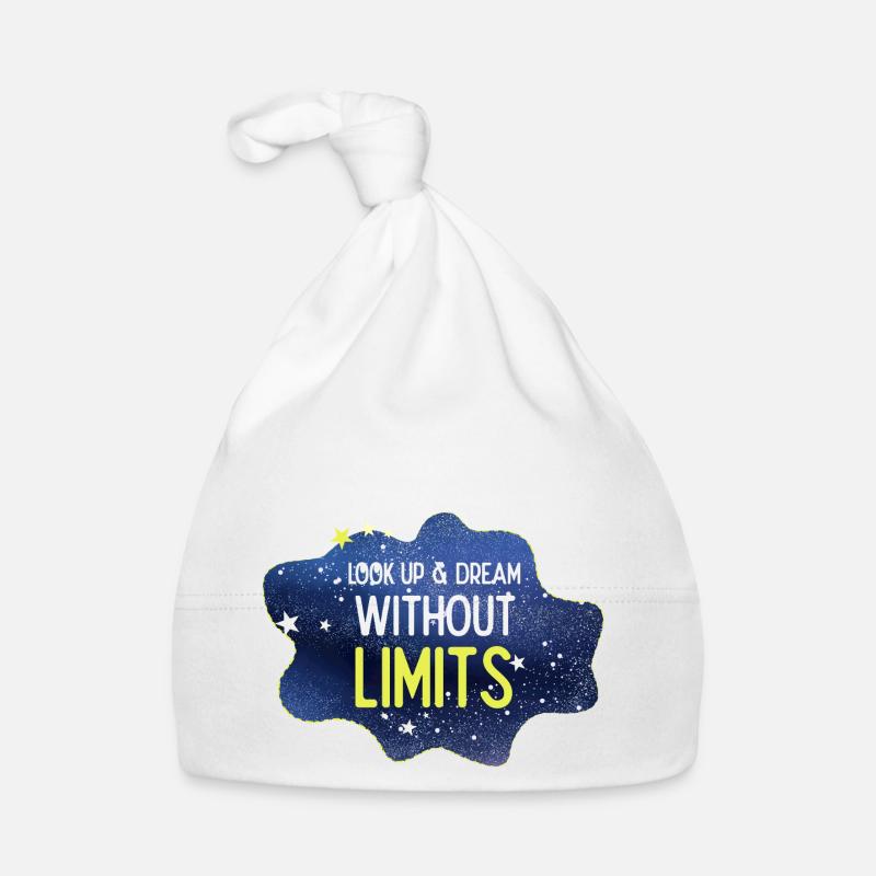 Look up and dream without limits - Organic Baby Cap - white