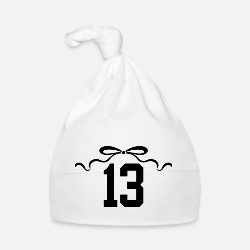 Numéro 13 noeud - 13e anniversaire Bonnet bio Bébé