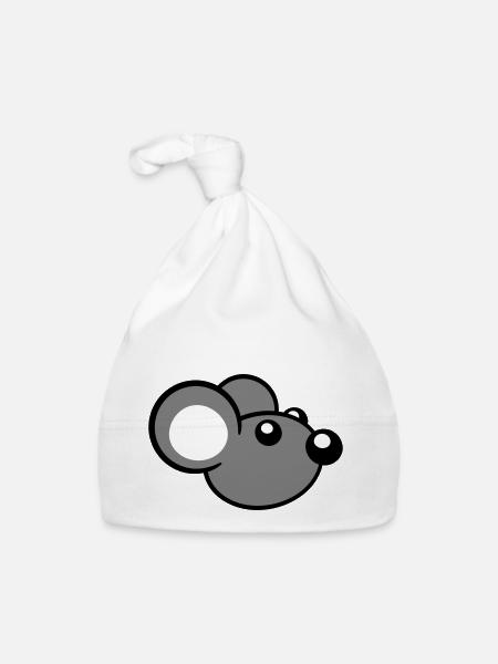 Mouse Mouse Cute Little Rat Rodent Friendly - Organic Baby Cap - white - Front