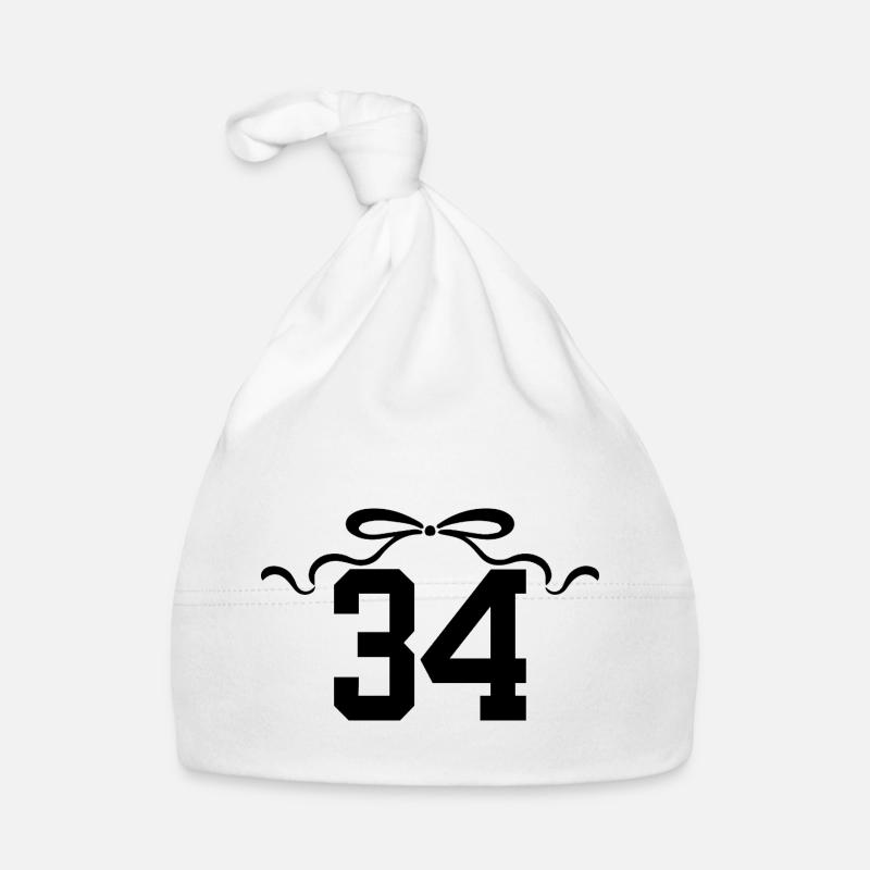 Numéro 34 noeud - 34e anniversaire Bonnet bio Bébé
