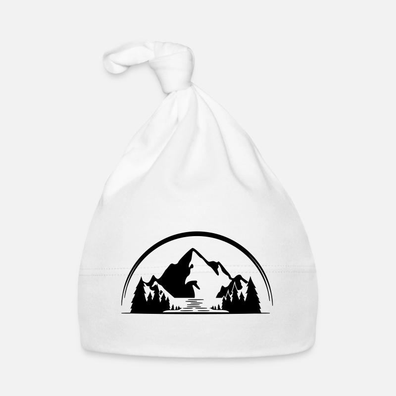 Montagnes - Bonnet bio Bébé - blanc