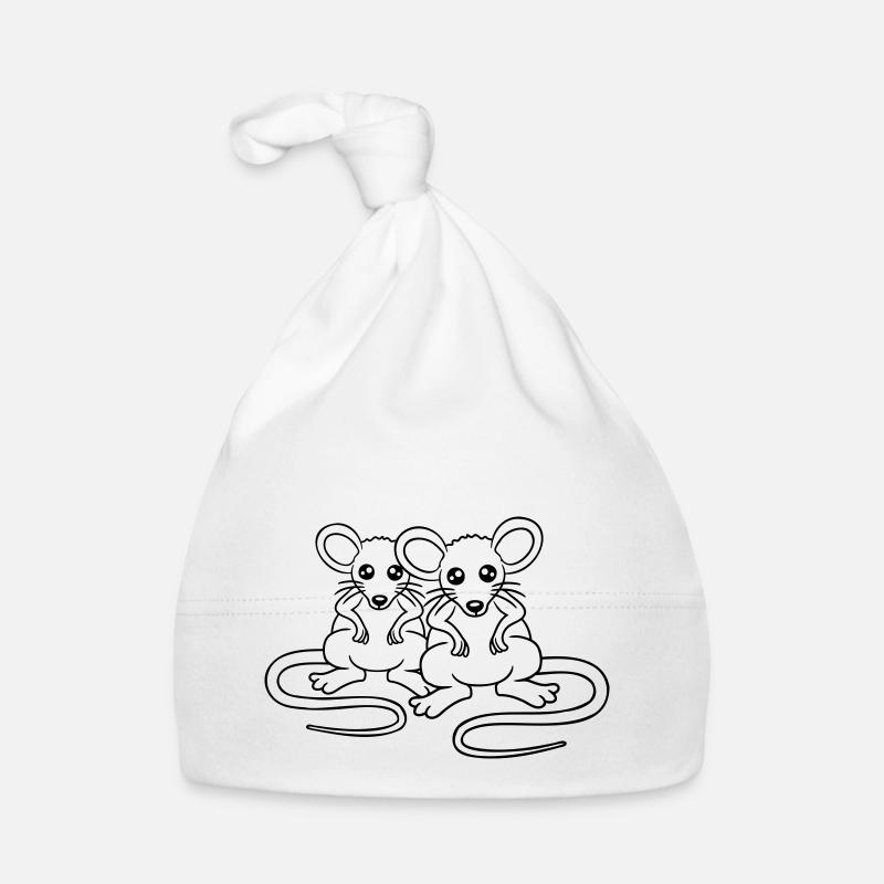 Zwei Böse Mäuse Wütend Frustriert Sauer Aggressiv Baby Bio-Mütze