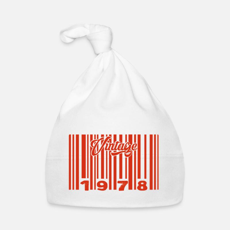 vintage 1978 né en 1978 47 ans bar code anniversai Bonnet bio Bébé