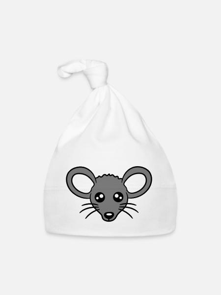 Mouse Mouse Cute Little Rat Rodent Friendly - Organic Baby Cap - white - Front