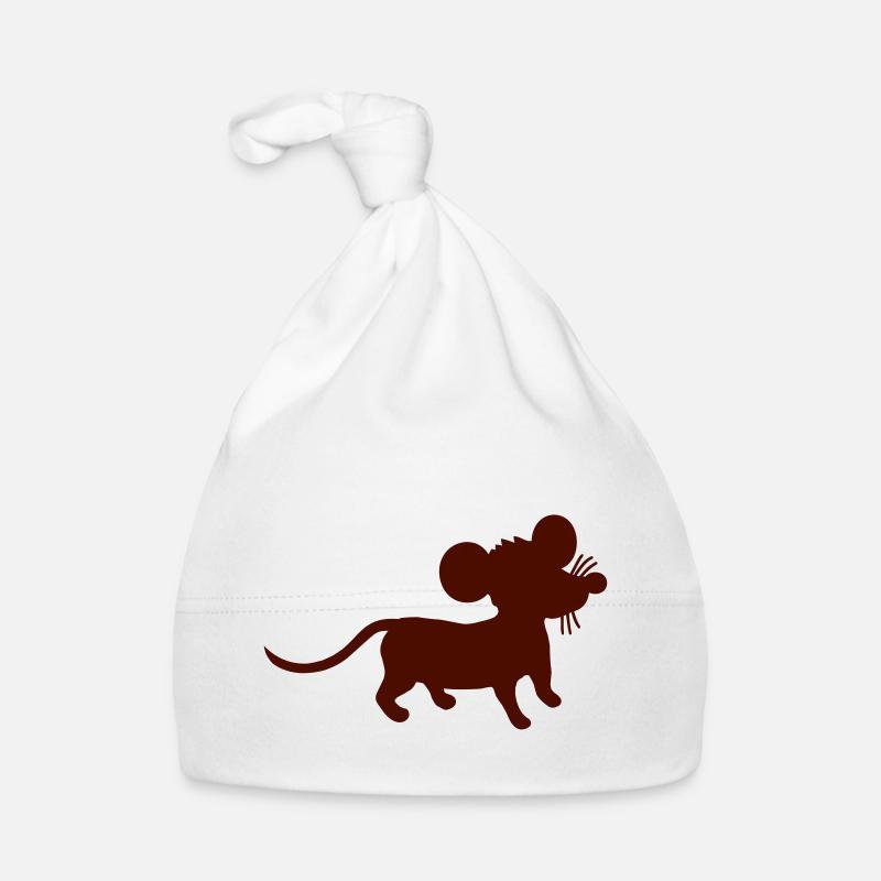 Mouse Mouse Cute Little Rat Rodent Silhouette Organic Baby Cap