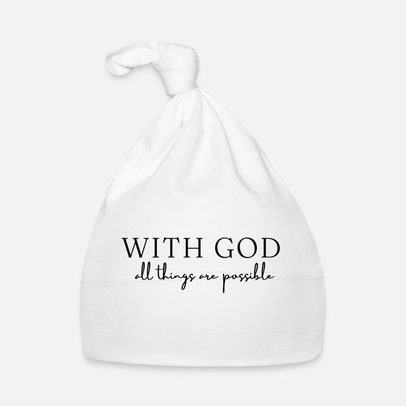 Avec Dieu, tout est possible Bonnet bio Bébé