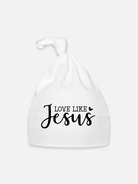 Lieben wie Jesus - Baby Bio-Mütze - Weiß - Vorne