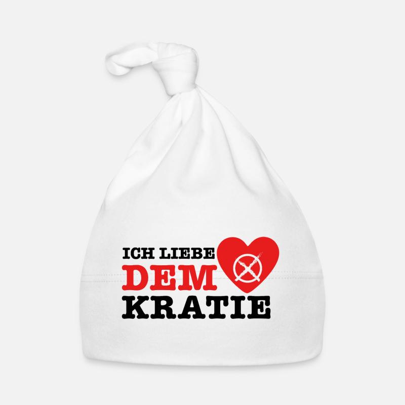 J’aime la démocratie - Bonnet bio Bébé - blanc