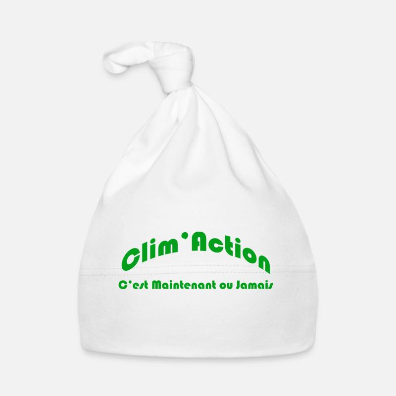 Clim Action pour une protection de l'environnement - Bonnet bio Bébé - blanc