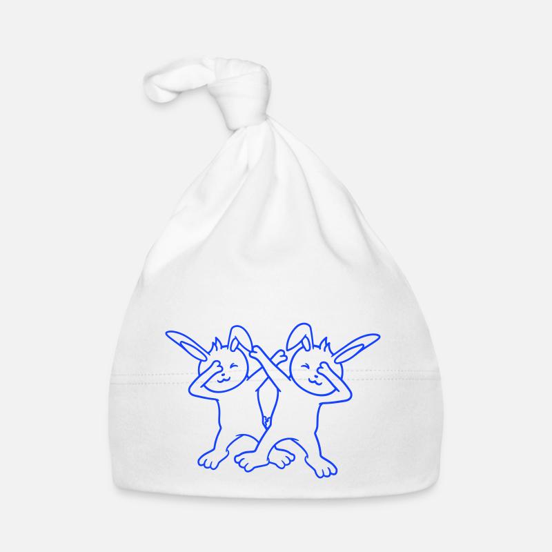 2 Bunnies Dabbing Dab Dance Pose Dancing Party Celebrations Organic Baby Cap