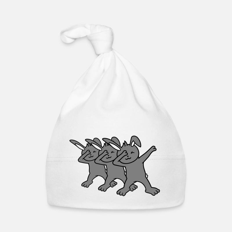 3 Bunnies Dabbing Dab Dance Pose Dancing Party Celebrate Organic Baby Cap