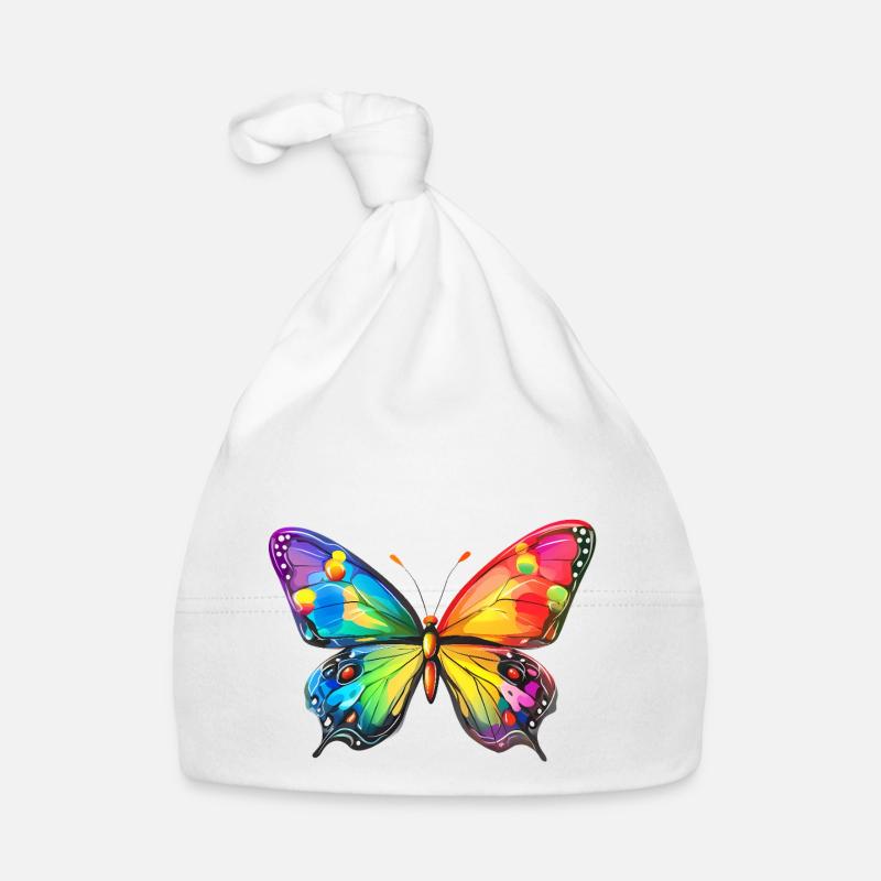 Papillon Arc-en-ciel Bonnet bio Bébé