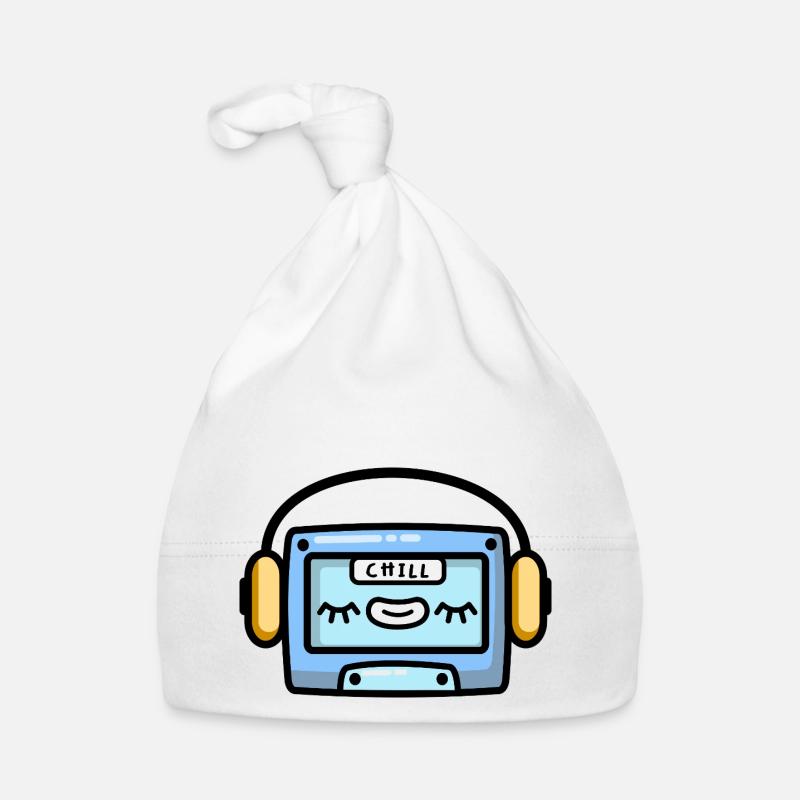Chillendes Musik Tape mit Kopfhörer Baby Bio-Mütze