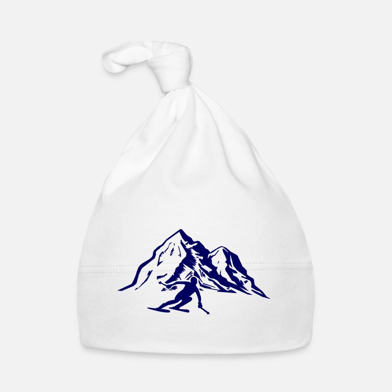Ski Mountains 01 Organic Baby Cap