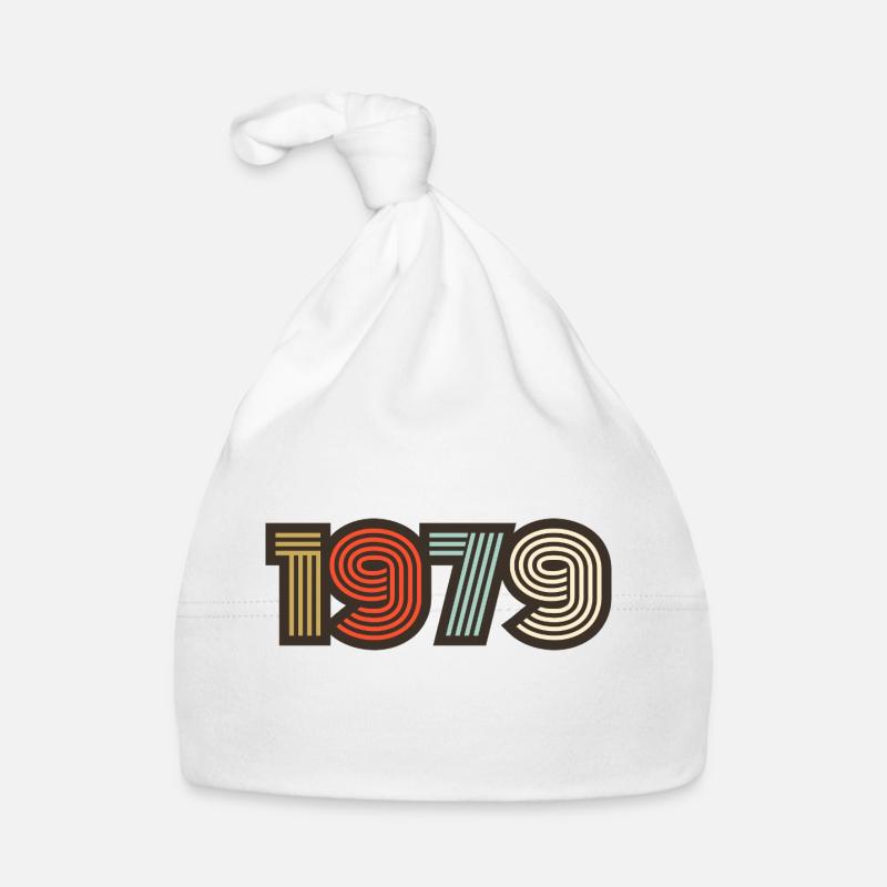 1979 rétro vintage - Bonnet bio Bébé - blanc