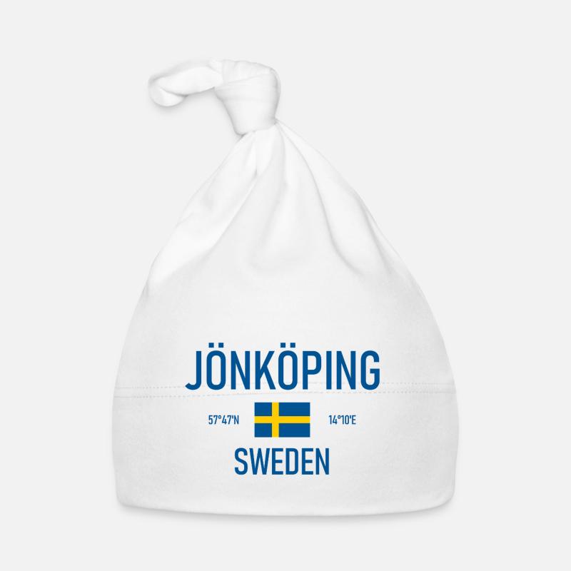 Jönköping - Sweden - Sverige Flag Coordinates Organic Baby Cap