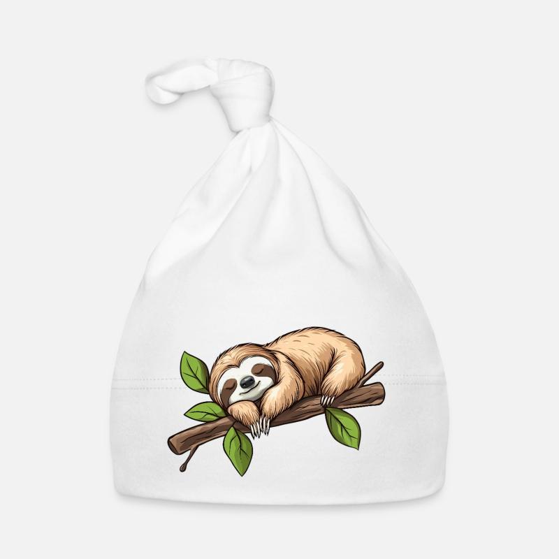 Sloth Sleeping Organic Baby Cap