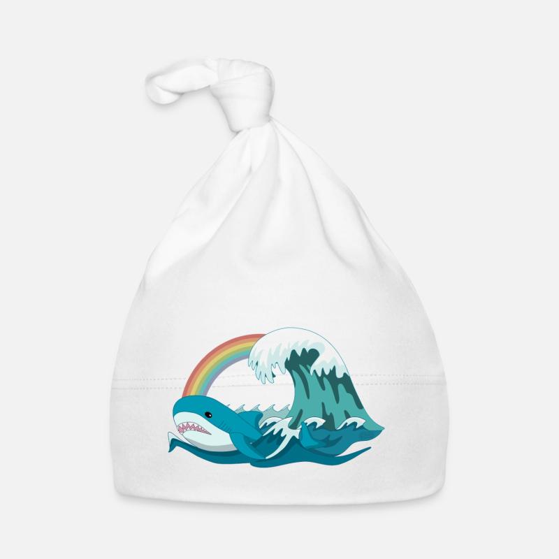 Pride Blahaj mit Regenbogen Baby Bio-Mütze