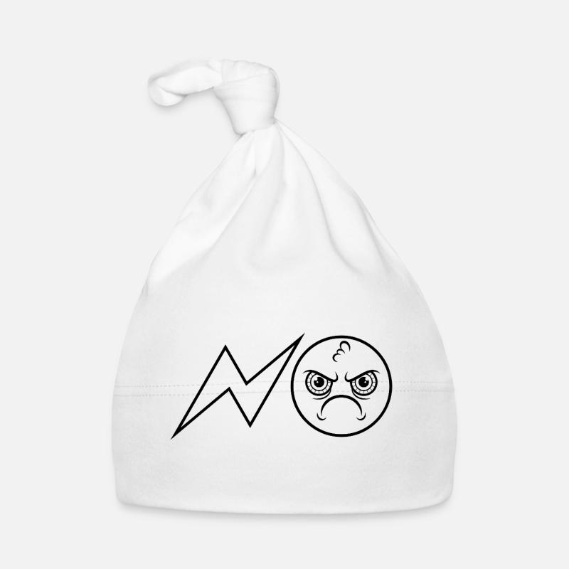 NON / Non / Non / Jamais / Non - Bonnet bio Bébé - blanc