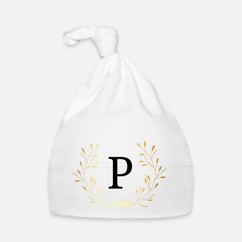 Buchstabe p Goldene Blumenkrone Baby Bio-Mütze