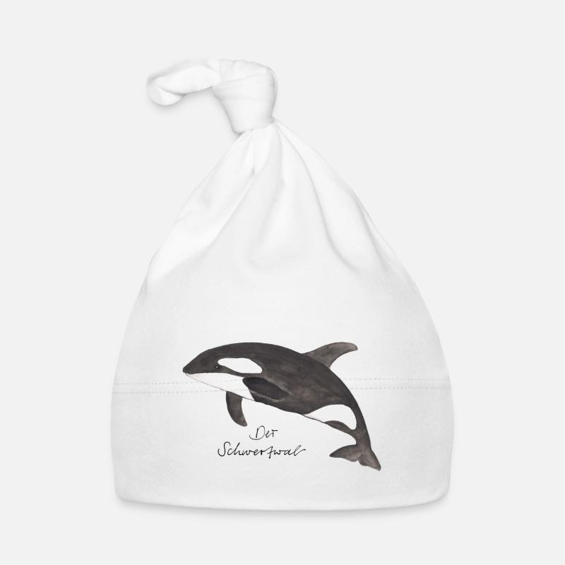 Épaulard comme aquarelle - Bonnet bio Bébé - blanc