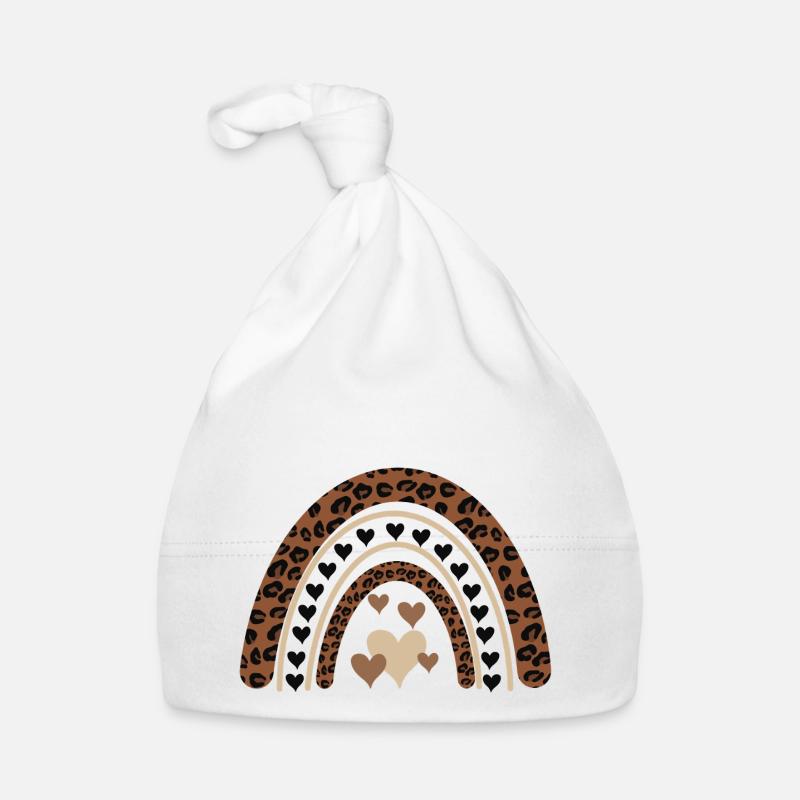 boho rainbow print rainbow neutral col Baby Bio-Mütze