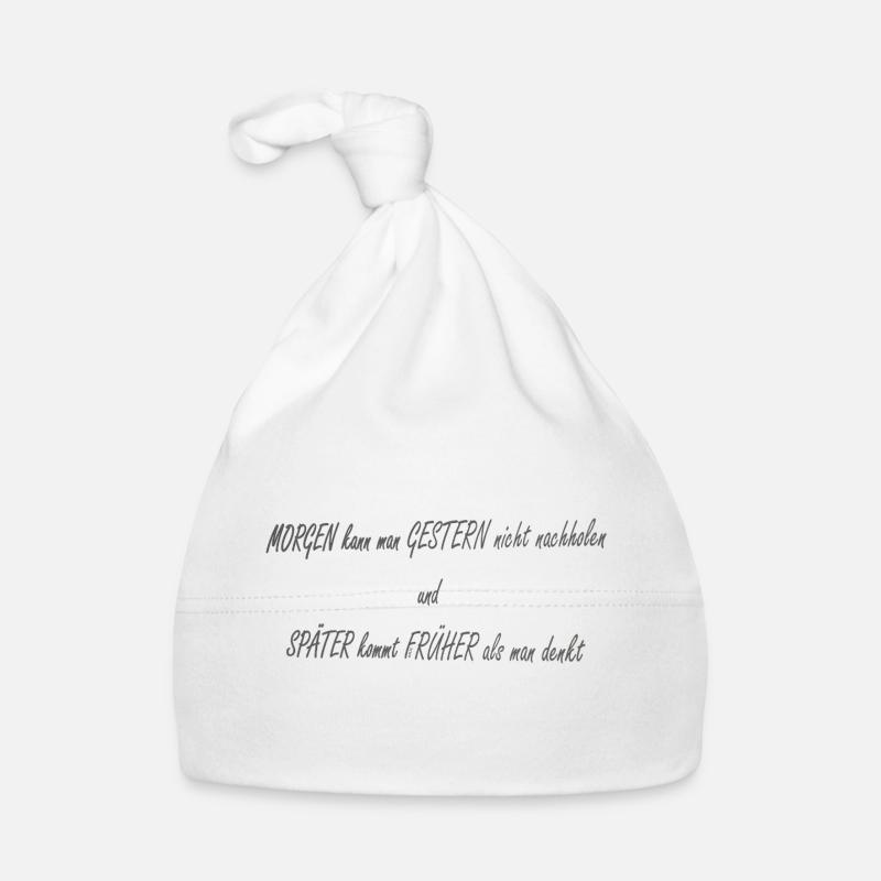 Demain Hier Plus tard Plus tôt2 - Bonnet bio Bébé - blanc