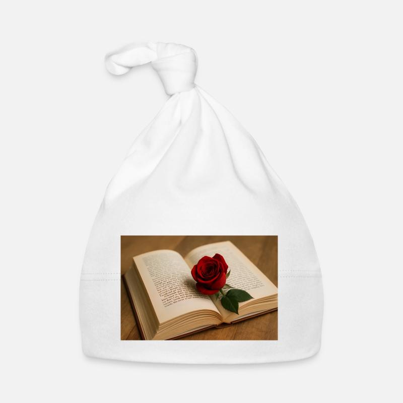 Hêtre et rose rouge Bonnet bio Bébé