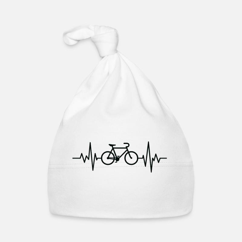 Fréquence Cardiaque Vélo Cycliste - Bonnet bio Bébé - blanc