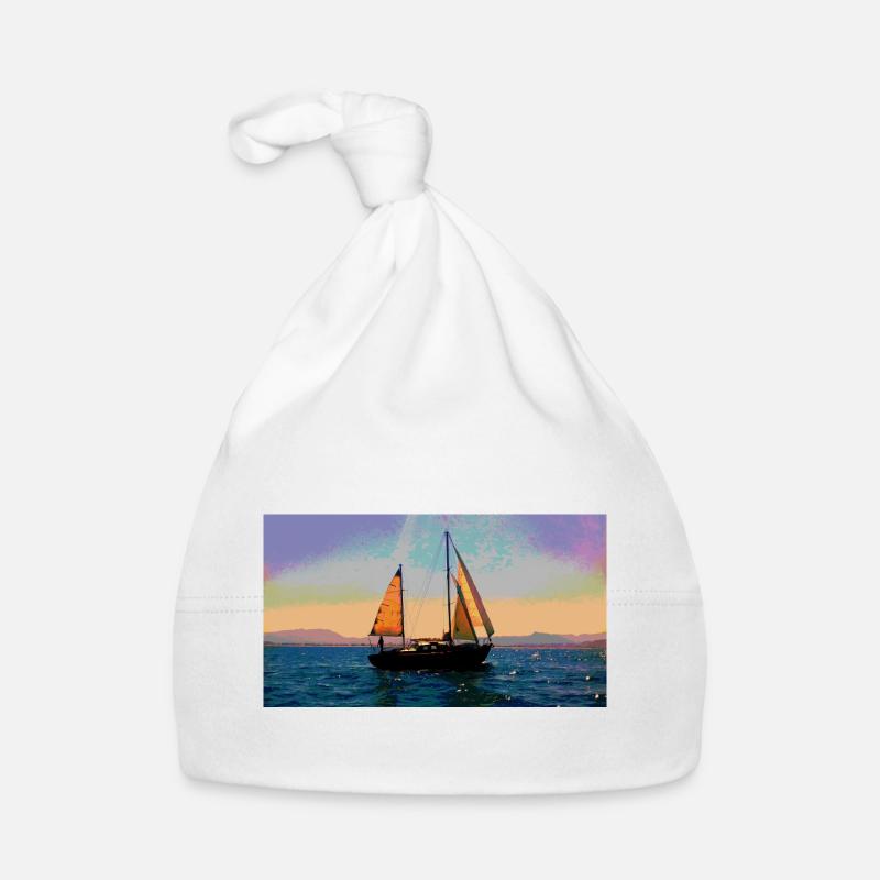 Bateau sur l eau découvre une autre planète - Bonnet bio Bébé - blanc