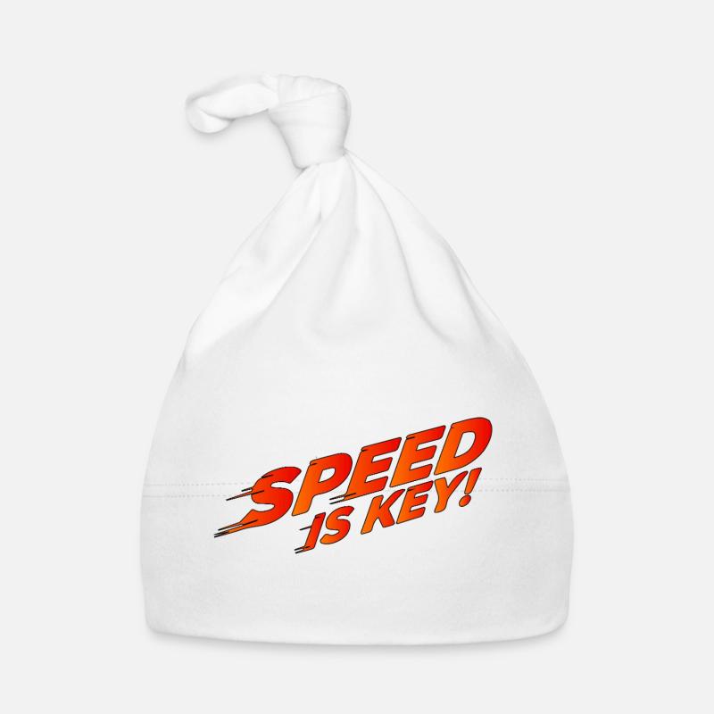 Speed Is Key Retro Racing Tee Organic Baby Cap