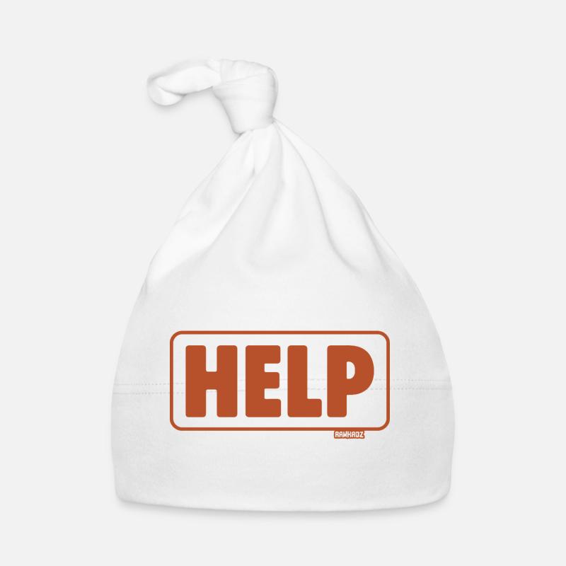 Notruf Schild Retro Design Hilfe Baby Bio-Mütze