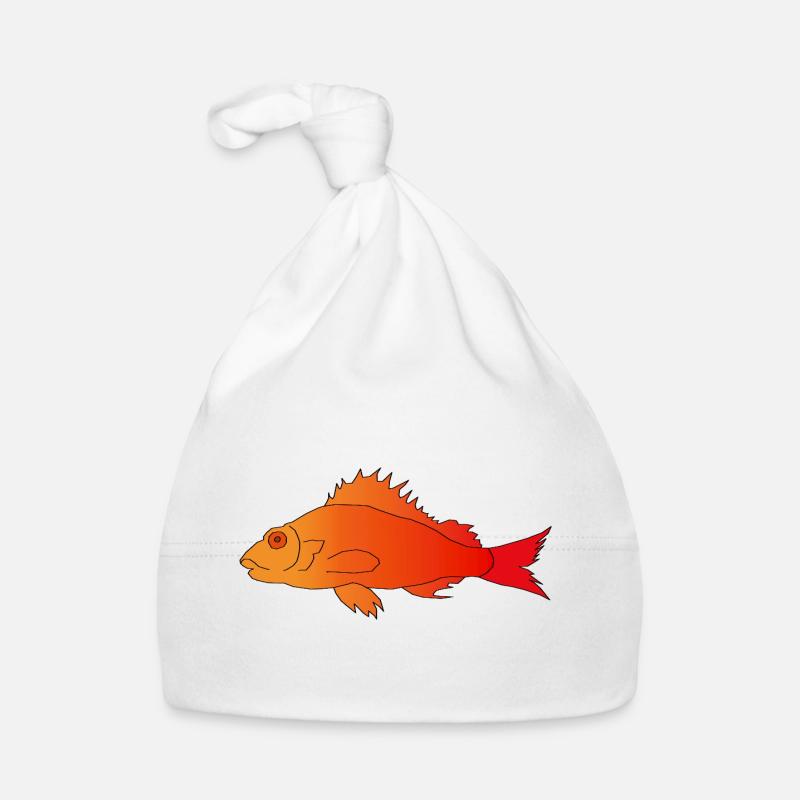 Fisch mit Zackenflosse - Baby Bio-Mütze - Weiß