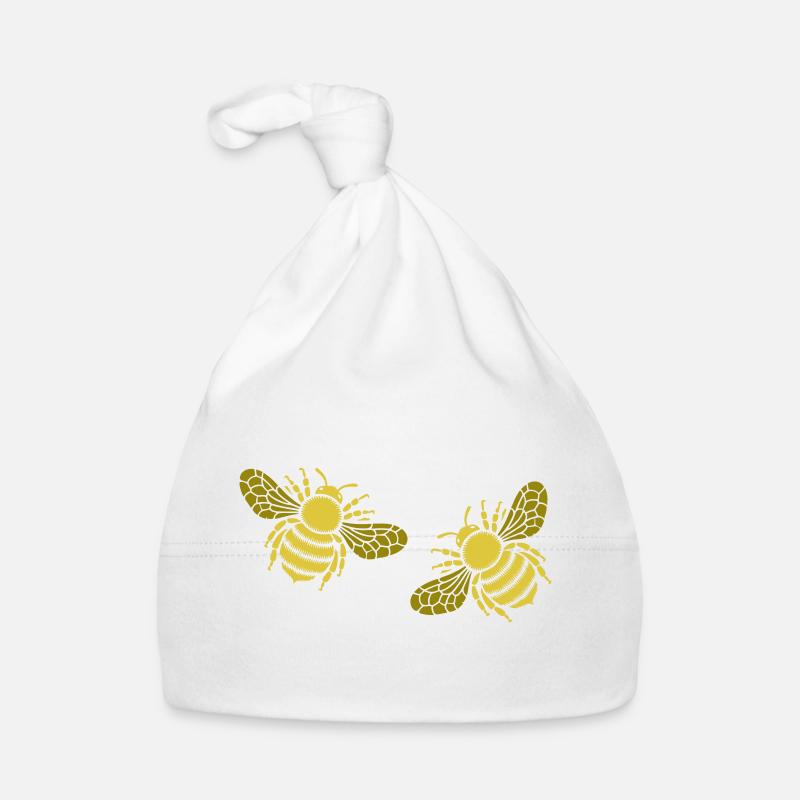 Two golden bees Organic Baby Cap